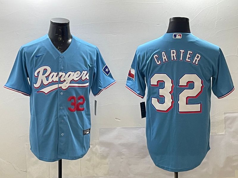 Men Texas Rangers #32 Carter Light Blue Game 2025 Nike MLB Jersey style 6->texas rangers->MLB Jersey